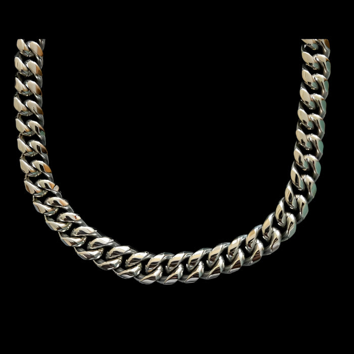 8/10/12MM MIAMI CUBAN LINK CHAIN - WHITE GOLD