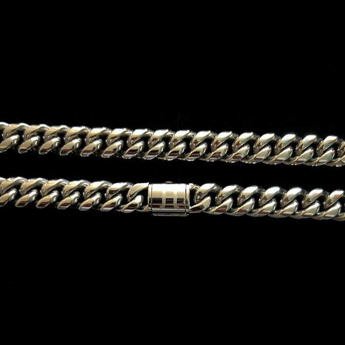 8/10/12MM MIAMI CUBAN LINK CHAIN - WHITE GOLD