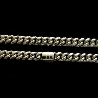 8/10/12MM MIAMI CUBAN LINK CHAIN - WHITE GOLD