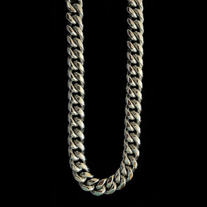 8/10/12MM MIAMI CUBAN LINK CHAIN - WHITE GOLD